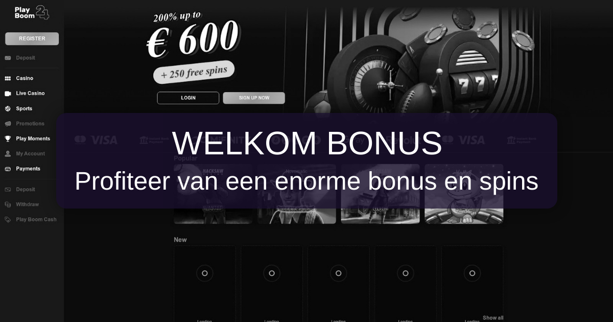 PlayBoom Casino welcome bonus